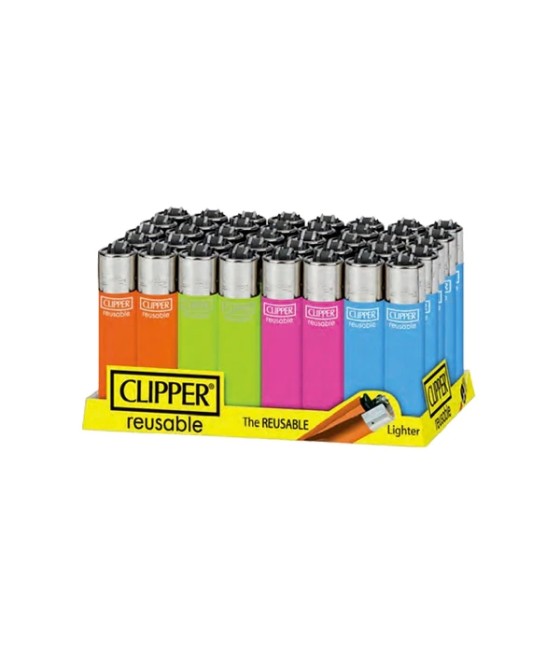 40 Clipper CP11RH Classic Flint Fluo Branded Refillable Lighters - CL1C103UKH