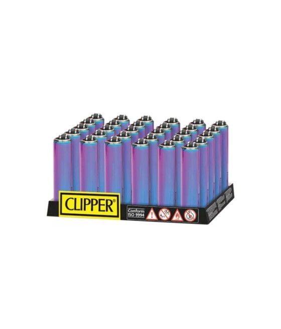 30 Clipper Micro Metal Cover Metallic Mixed Icy Lighters