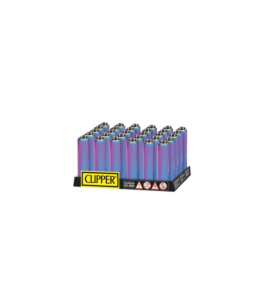 30 Clipper Micro Metal Cover Metallic Mixed Icy Lighters