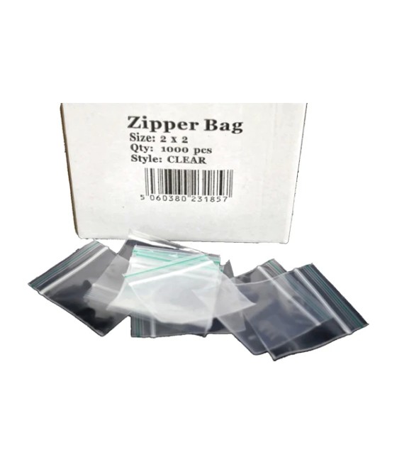 5 x Zipper Branded 2 x 2 Clear Bags