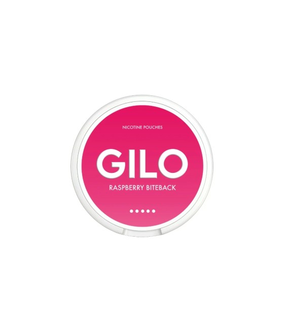 20mg GILO Nicotine Pouch Raspberry Biteback - 20 Pouches (Buy 1 Get 1 Free)