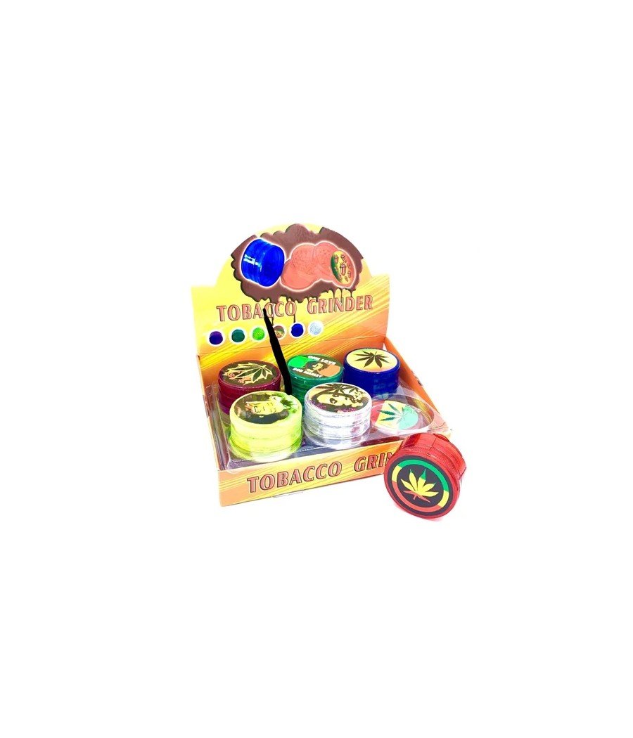 4 Parts Plastic 55mm Grinder Raggae Print - HX223-1