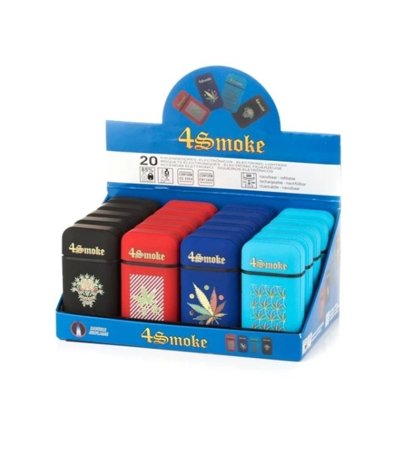 20 x 4smoke Dual Jet Electronic Refillable Lighters - DH750J