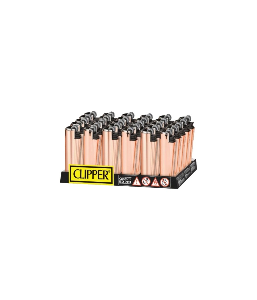 30 Clipper FCP22RH Classic Micro Rose Gold Shiny Lighters
