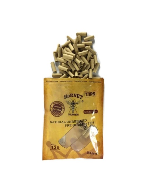 7mm Brown Hornet Natural Unrefined Pre-Rolled Rolling Tips