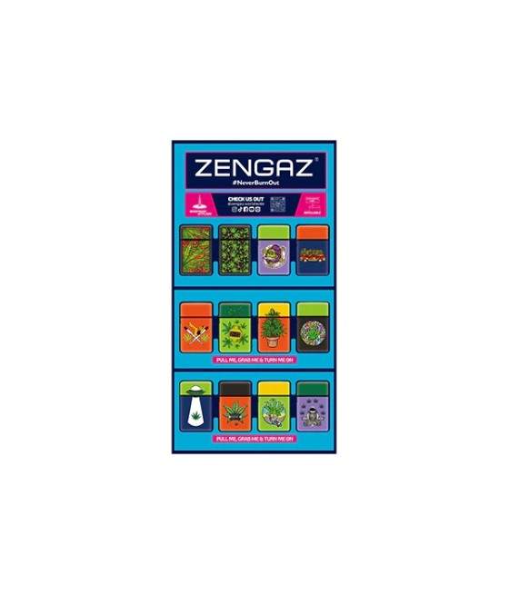Zengaz Cube ZL-30 Chip Set (UK-S3) - Jet Flame Lighters Bundle + 48 Lighters with Cube display stand