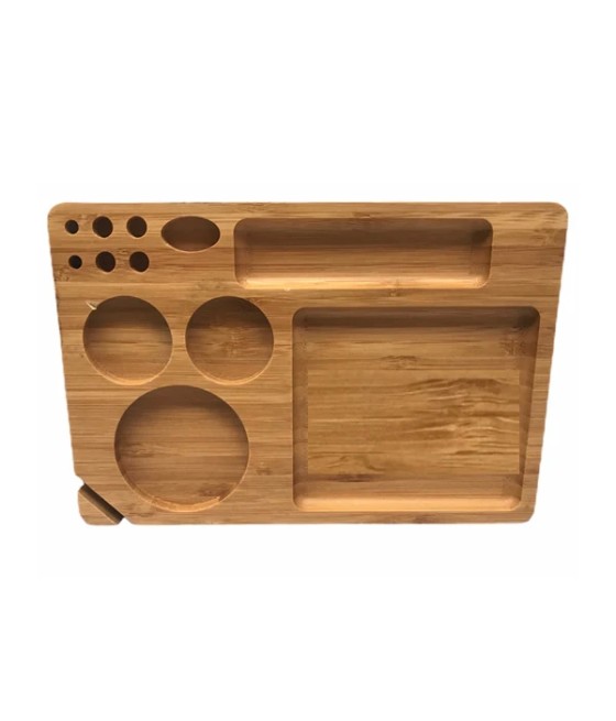 Medium Wooden Rolling Tray with Compartments - TRY-B230x155