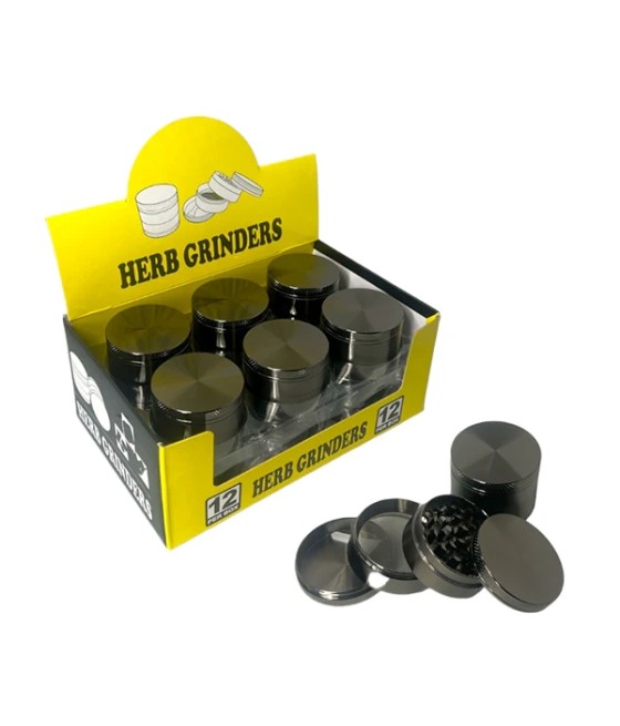 4 part Silver Metal Tobacco Grinder - PH6917