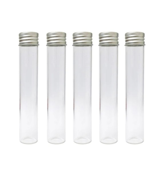 Empty Glass Tube Joint Container - With Silver Cap