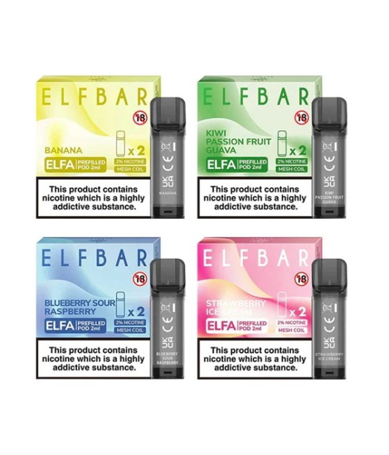 ELF Bar ELFA 20mg Replacement Prefilled Pods 2ml 1200 Puffs - 2 Pcs