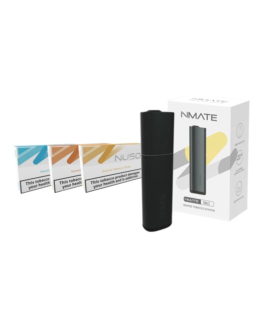 NUSO Heated Tobacco Sticks Starter Kit Bundles Strength 5 - 10 Packs (Free Nmate Device)
