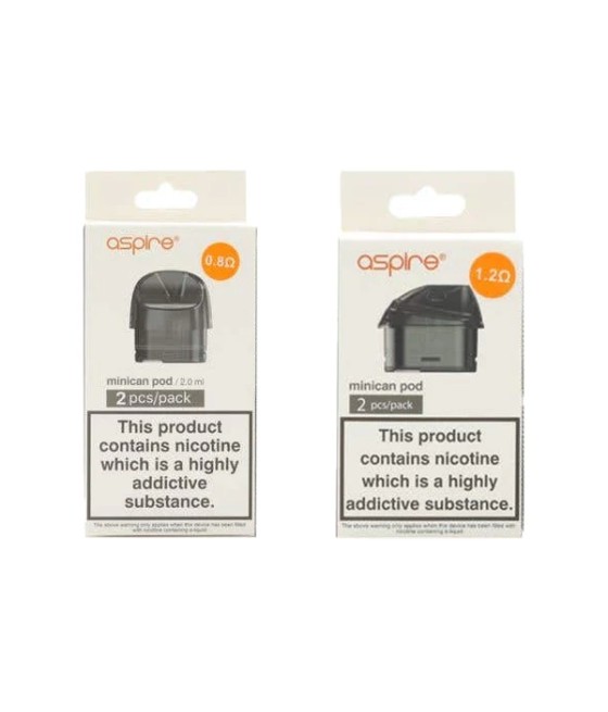 Aspire Minican Replacement Pods Two Pack 2ml (0.8Ohm/1.2Ohm)