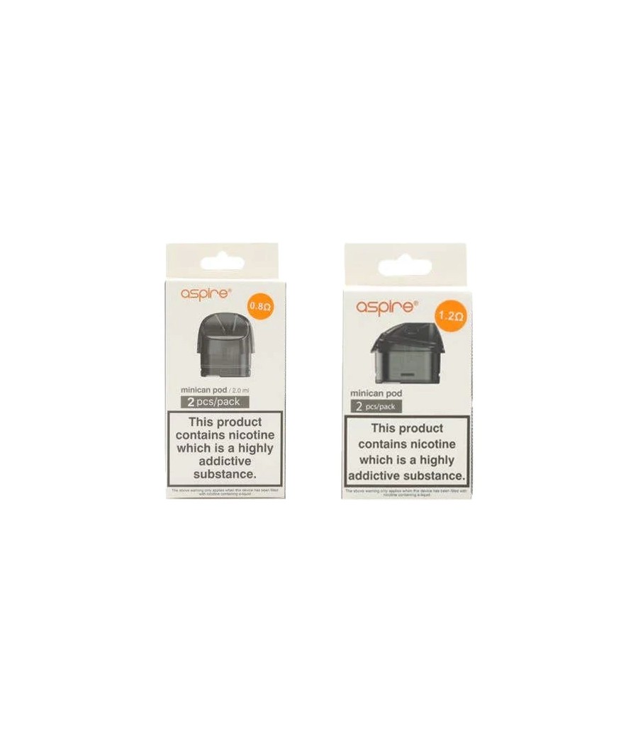 Aspire Minican Replacement Pods Two Pack 2ml (0.8Ohm/1.2Ohm)