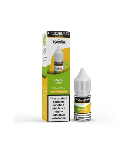 20mg Podbar Salts by Kingston 10ml Refill Nic Salts (60VG/40PG)