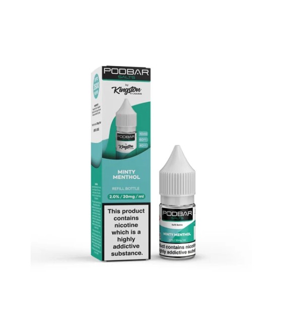 20mg Podbar Salts by Kingston 10ml Refill Nic Salts (60VG/40PG)