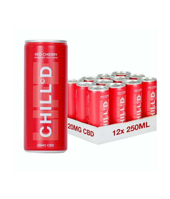 Buy CHILL'D 20mg CBD Sparkling Cherry Drink | Express CBD