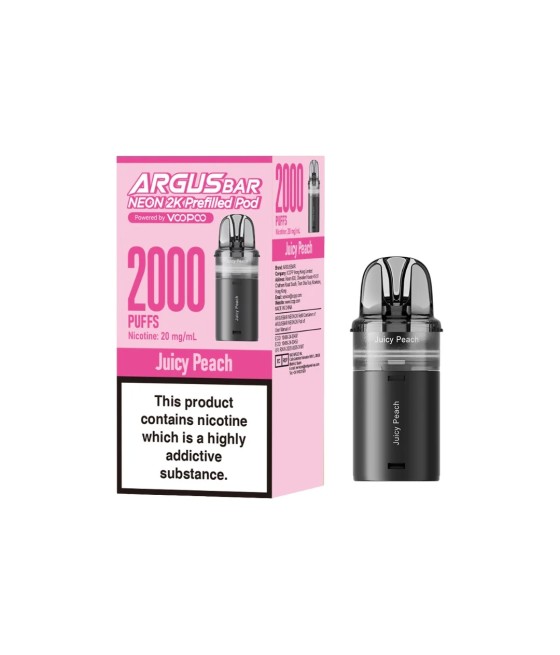 20mg Voopoo Argus Bar Neon 2K Prefilled Pods