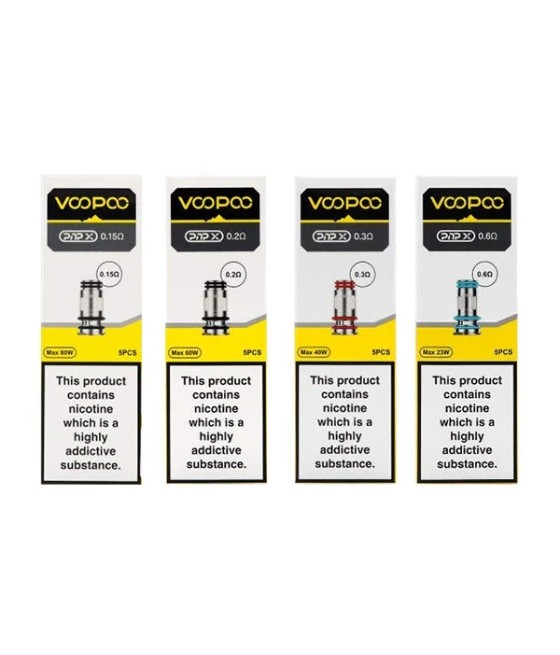 VooPoo PnP X Replacement Coils (0.15Ohm/0.2Ohm/0.3Ohm/0.6Ohm)