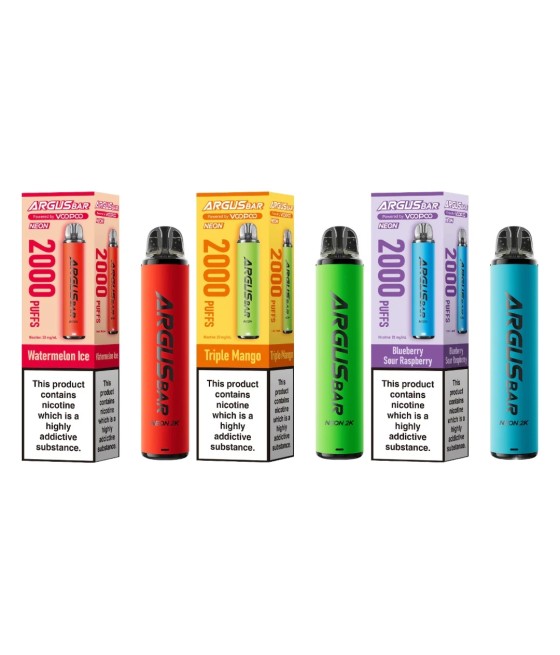 20mg Voopoo Argus Bar Neon 2K Prefilled Pod Vape Kit