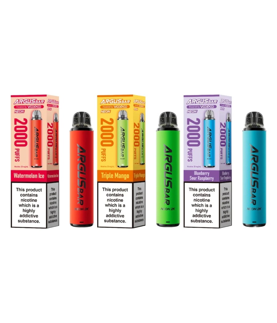 20mg Voopoo Argus Bar Neon 2K Prefilled Pod Vape Kit