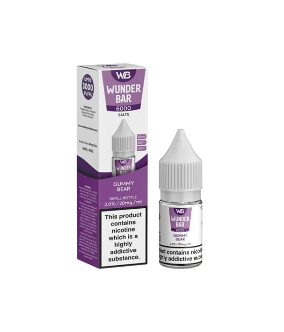 20mg Wunderbar 6000 Salts 10ml Nic Salts (60PG/40VG)