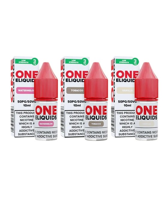 3mg One E-Liquids Flavoured Nicotine E-Liquid 10ml (50VG/50PG)