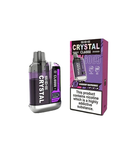 20mg SKE Crystal CL6000 Disposable Rechargeable Vape Kit 6000 Puffs