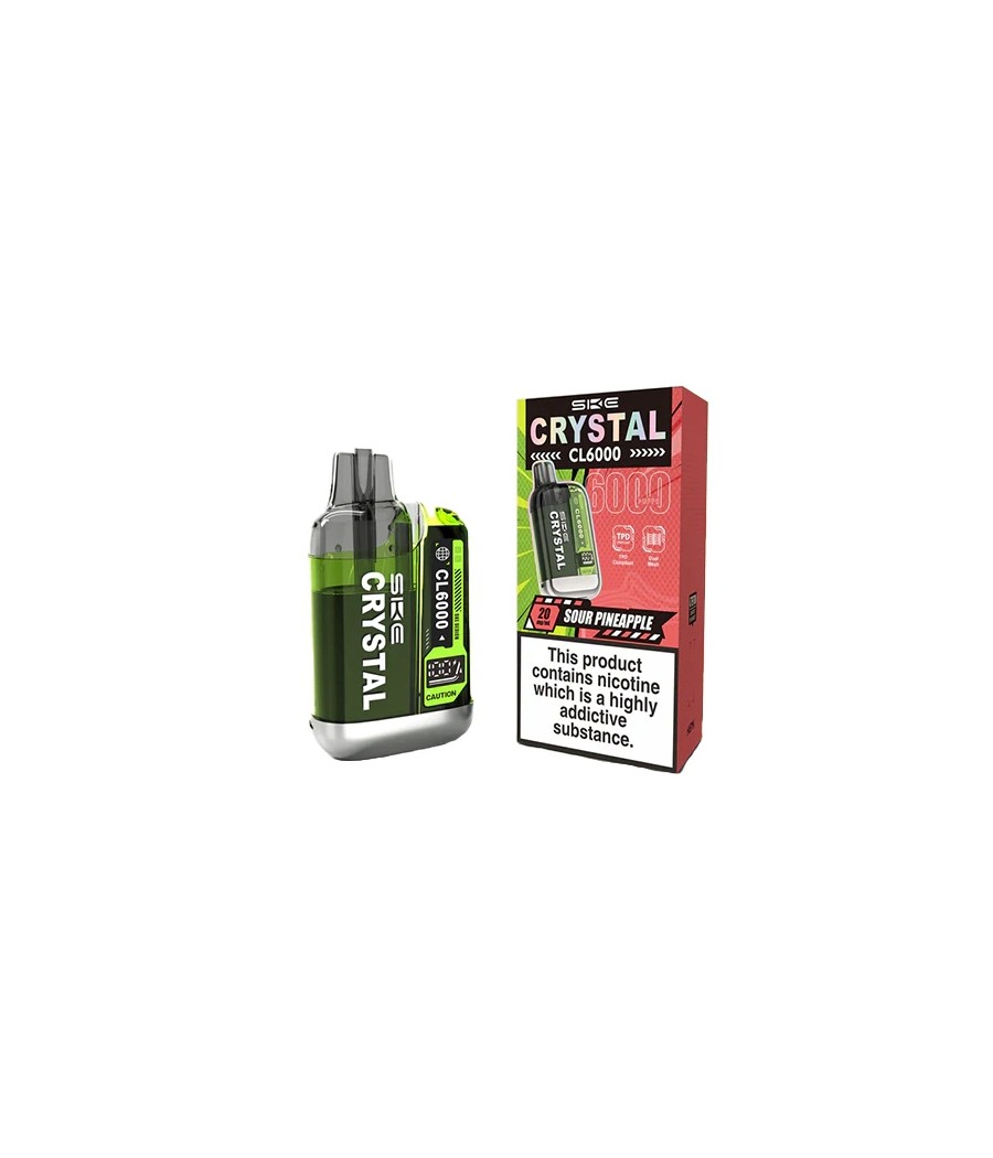 20mg SKE Crystal CL6000 Disposable Rechargeable Vape Kit 6000 Puffs