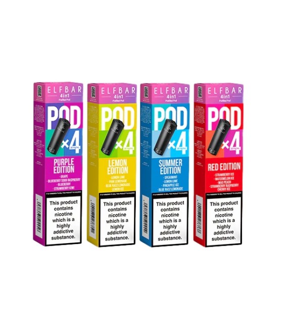 20mg Elf Bar 4 in 1 Multi Edition Prefilled Pods 2ml - 4Pcs