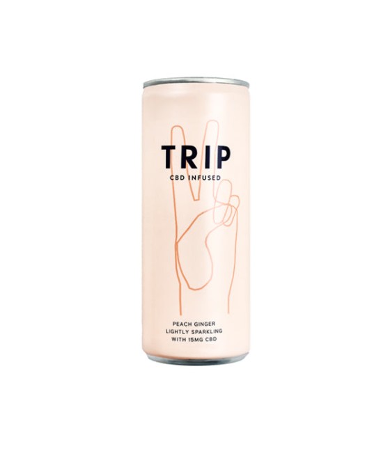 TRIP 15mg CBD Infused Peach Ginger Drink: Vegan & Low-Cal