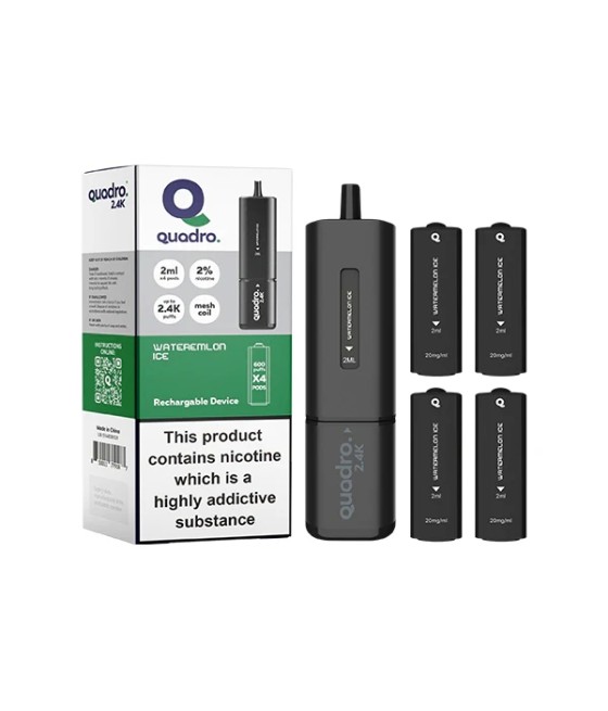 20mg Quadro 2.4K Pod Vape Kit 4 in 1 Black Series 2400 Puffs