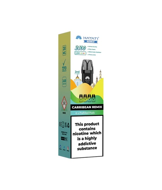 20mg Hayati Remix 2400 Replacement Pods 2400 Puffs