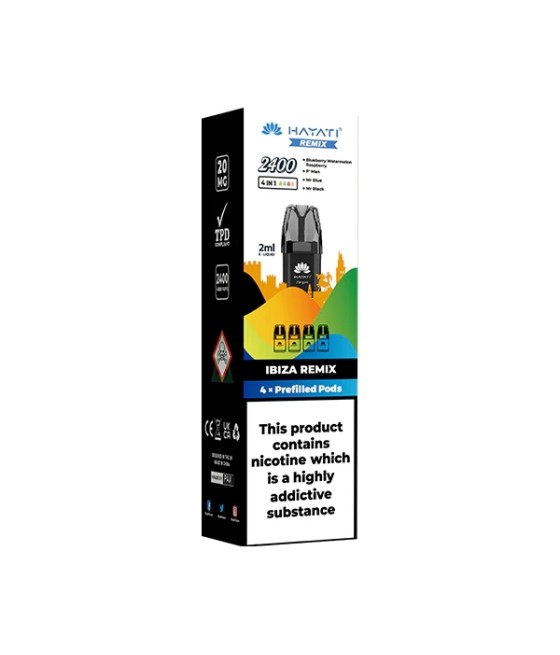 20mg Hayati Remix 2400 Replacement Pods 2400 Puffs