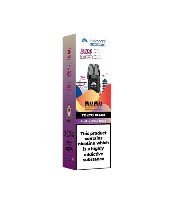 20mg Hayati Remix 2400 Replacement Pods 2400 Puffs