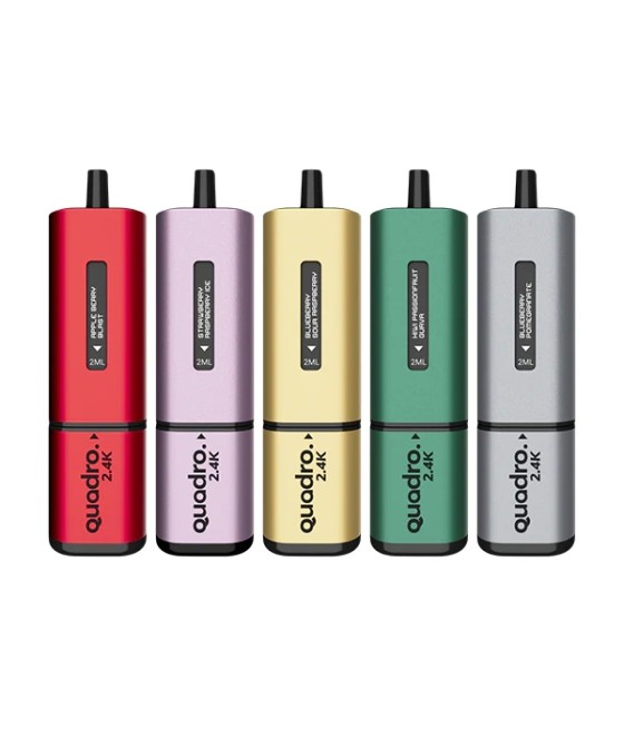 20mg Quadro 2.4K Pod Vape Kit 4 in 1 - 2400 Puffs