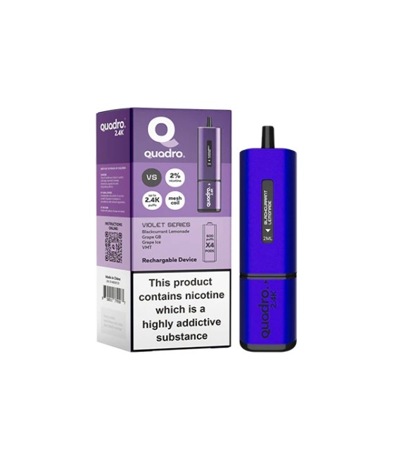 20mg Quadro 2.4K Pod Vape Kit 4 in 1 - 2400 Puffs