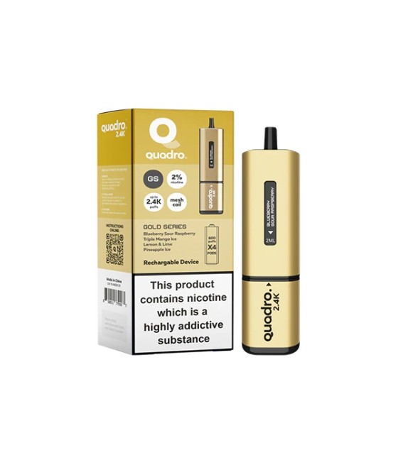 20mg Quadro 2.4K Pod Vape Kit 4 in 1 - 2400 Puffs