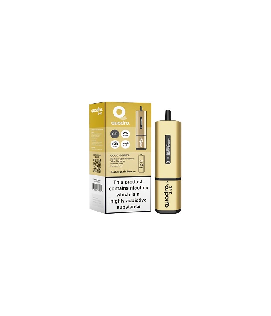 20mg Quadro 2.4K Pod Vape Kit 4 in 1 - 2400 Puffs