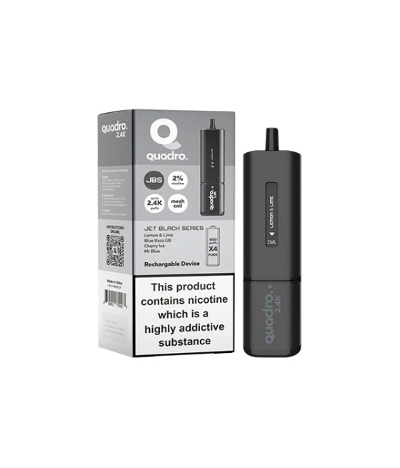 20mg Quadro 2.4K Pod Vape Kit 4 in 1 - 2400 Puffs
