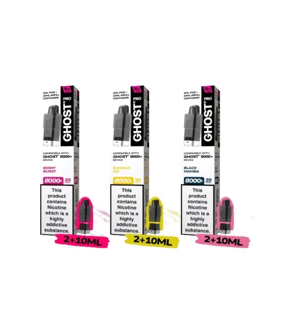 20mg Ghost Pro 8000+ By Vapes Bars Prefilled Pods
