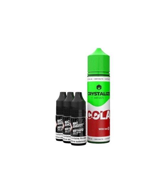 0mg Crystalize Bar Salts 60ml Longfill (50VG/50PG) + 3x Free 20mg Nicotine Shots 10ml