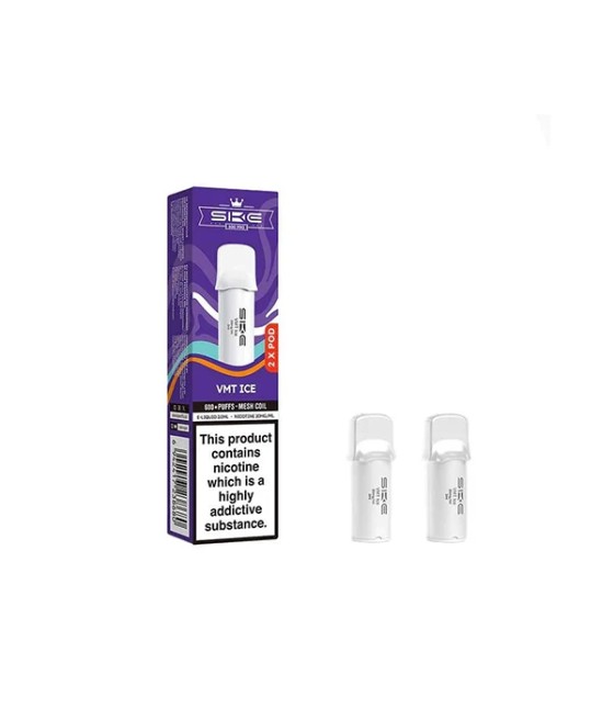 20mg SKE Crystal Pro Replacement Prefilled Pods 2ml 1200 Puffs - 2 Pcs