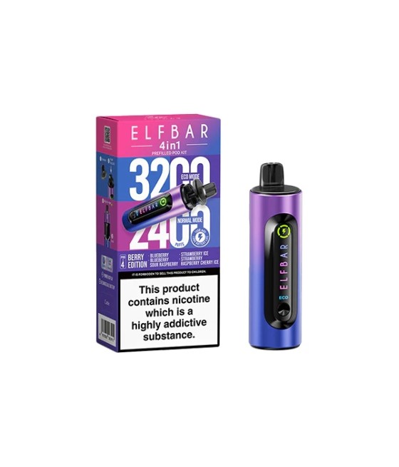 20mg Elf Bar 4 in 1  Pod Vape Kit 3200 Puffs