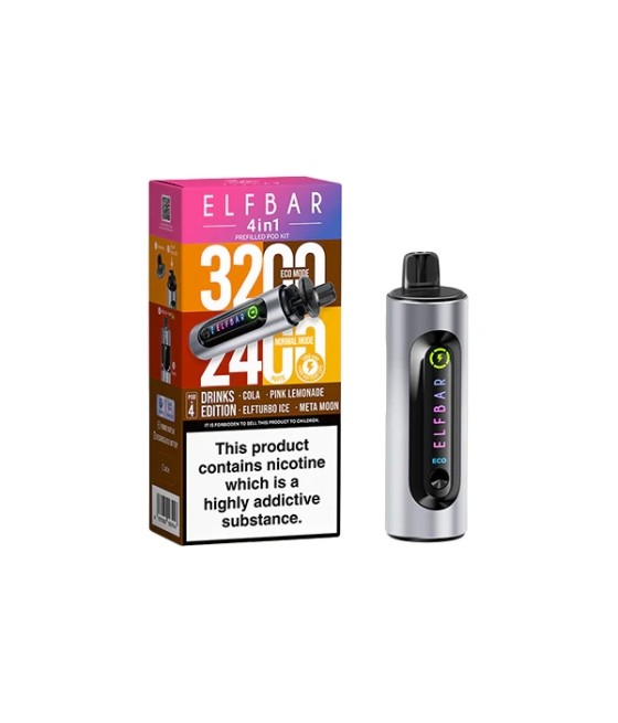 20mg Elf Bar 4 in 1  Pod Vape Kit 3200 Puffs