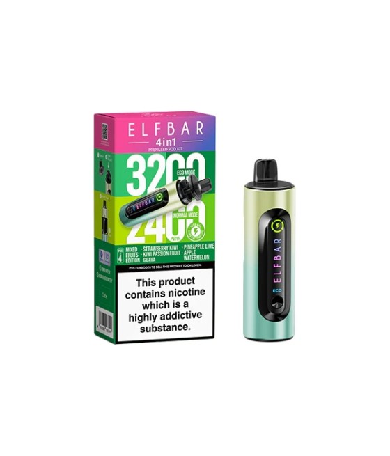 20mg Elf Bar 4 in 1  Pod Vape Kit 3200 Puffs