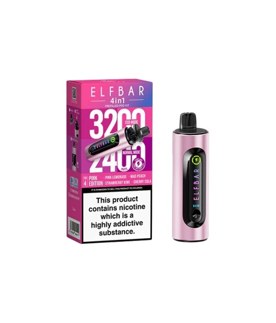20mg Elf Bar 4 in 1  Pod Vape Kit 3200 Puffs