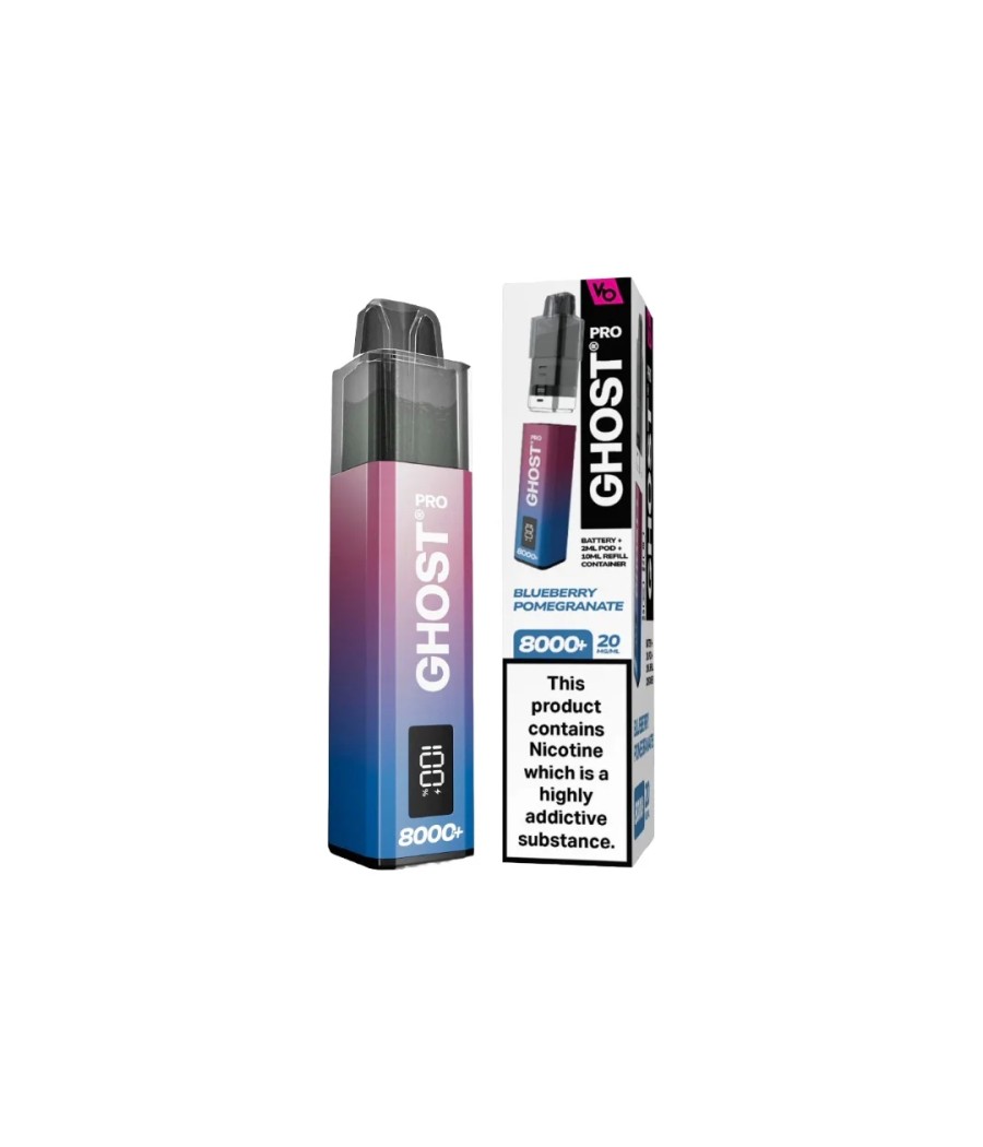 20mg Ghost Pro 8000+ By Vapes Bars Prefilled Pod Vape Kit