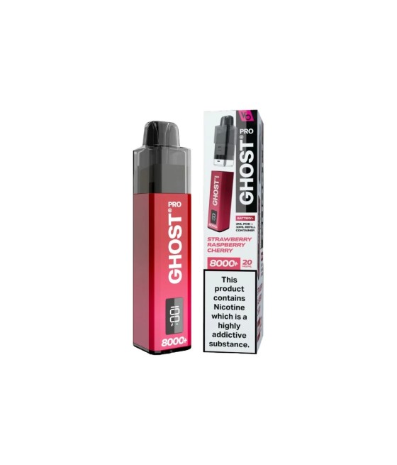 20mg Ghost Pro 8000+ By Vapes Bars Prefilled Pod Vape Kit