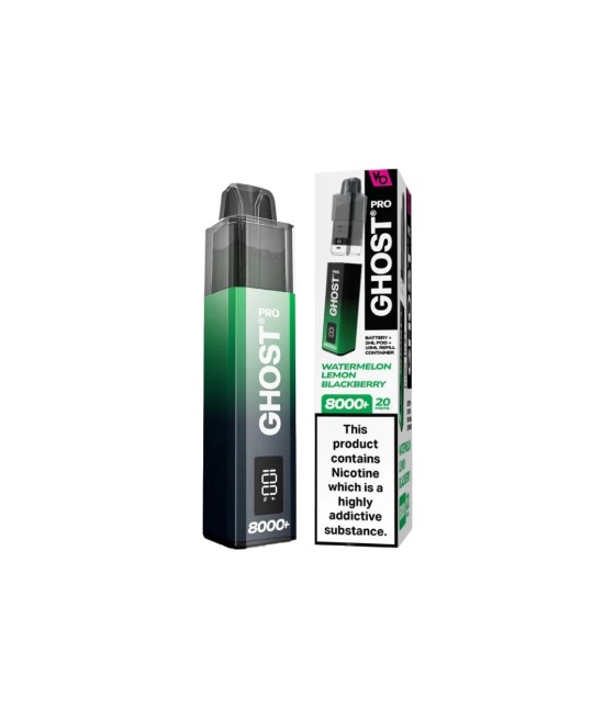 20mg Ghost Pro 8000+ By Vapes Bars Prefilled Pod Vape Kit