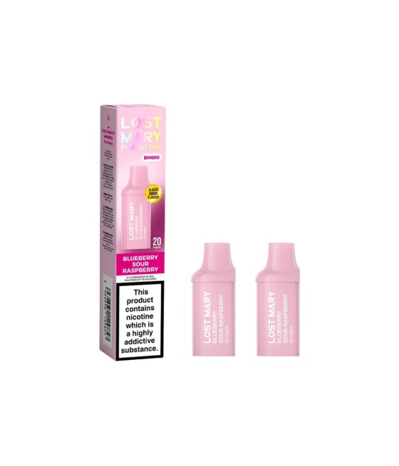 20mg Lost Mary BM600 Prefilled Replacement Pods 1200 Puffs - 2 Pcs